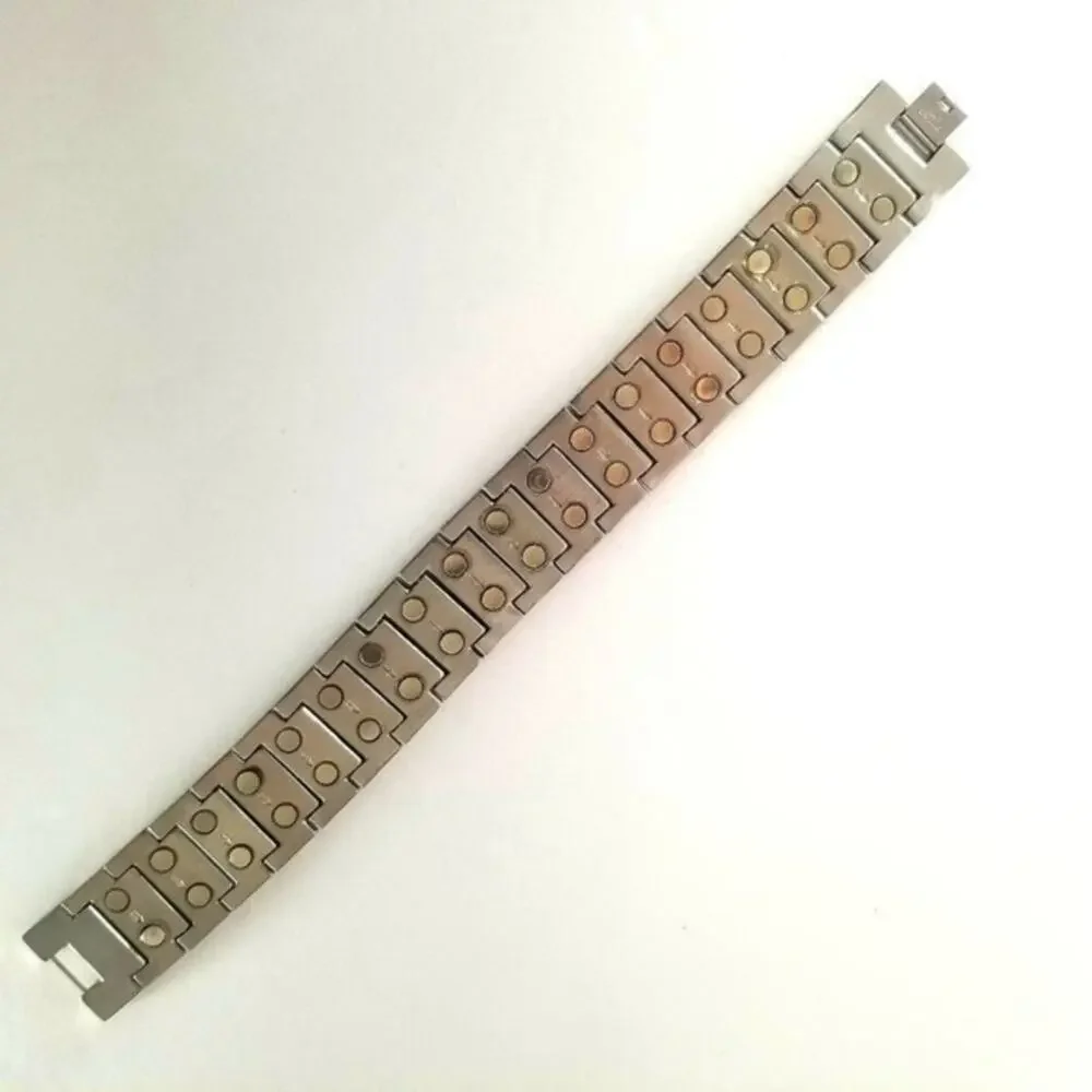 Men’s gold silver stainless‎ steel magnetic bracelet 8.5 inches
